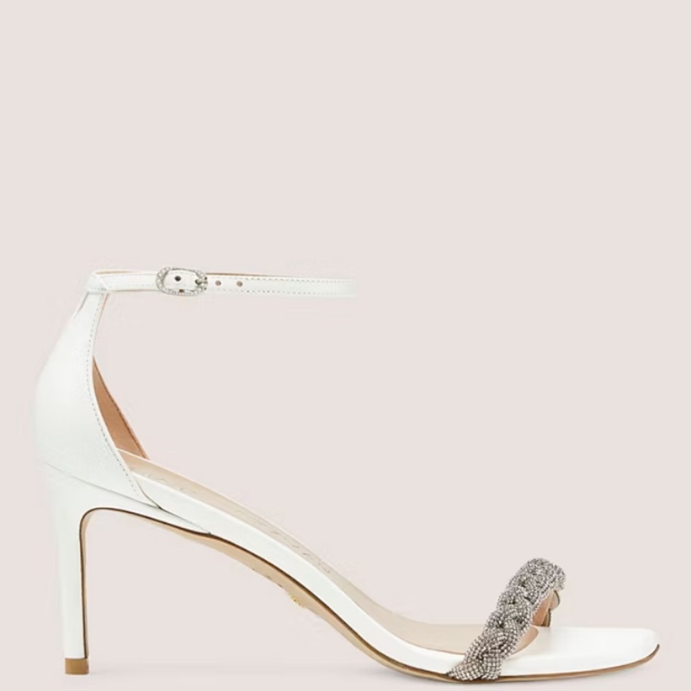 Stuart Weitzman Nudistcurve 75 Highshine Sandal White